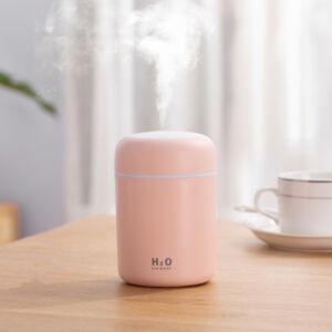 300 ml-es aromaterápiás diffúzor, illatosító, párásító USB, rózsaszín